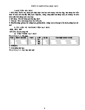 Giáo án Vật lý Lớp 9 - Tiết 35 Kiểm tra học kỳ I - Năm học 2018-2019 - Phòng giáo dục và đào tạo thị xã Phú Thọ